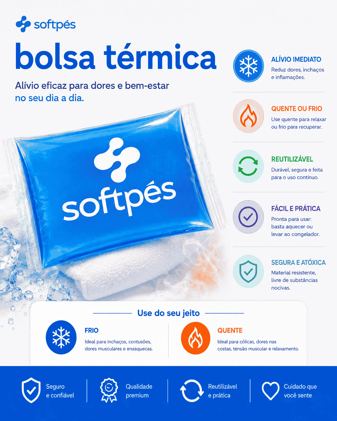 Bolsa Térmica de Gel - (Alivia e Reduz as dores)