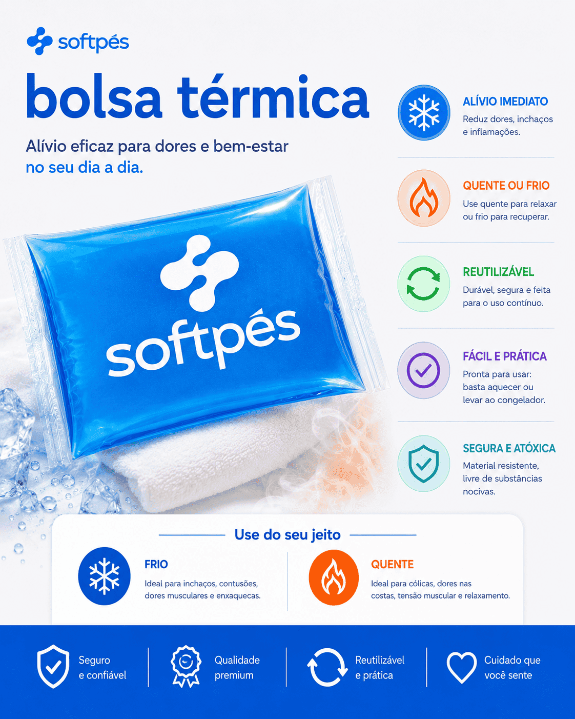 Bolsa Térmica de Gel - (Alivia e Reduz as dores)