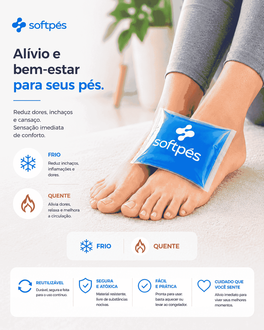 Bolsa Térmica de Gel - (Alivia e Reduz as dores)