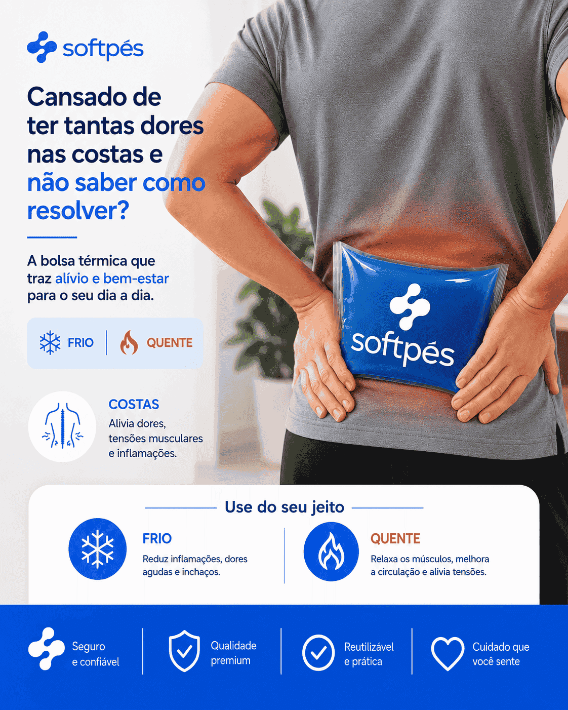 Bolsa Térmica de Gel - (Alivia e Reduz as dores)