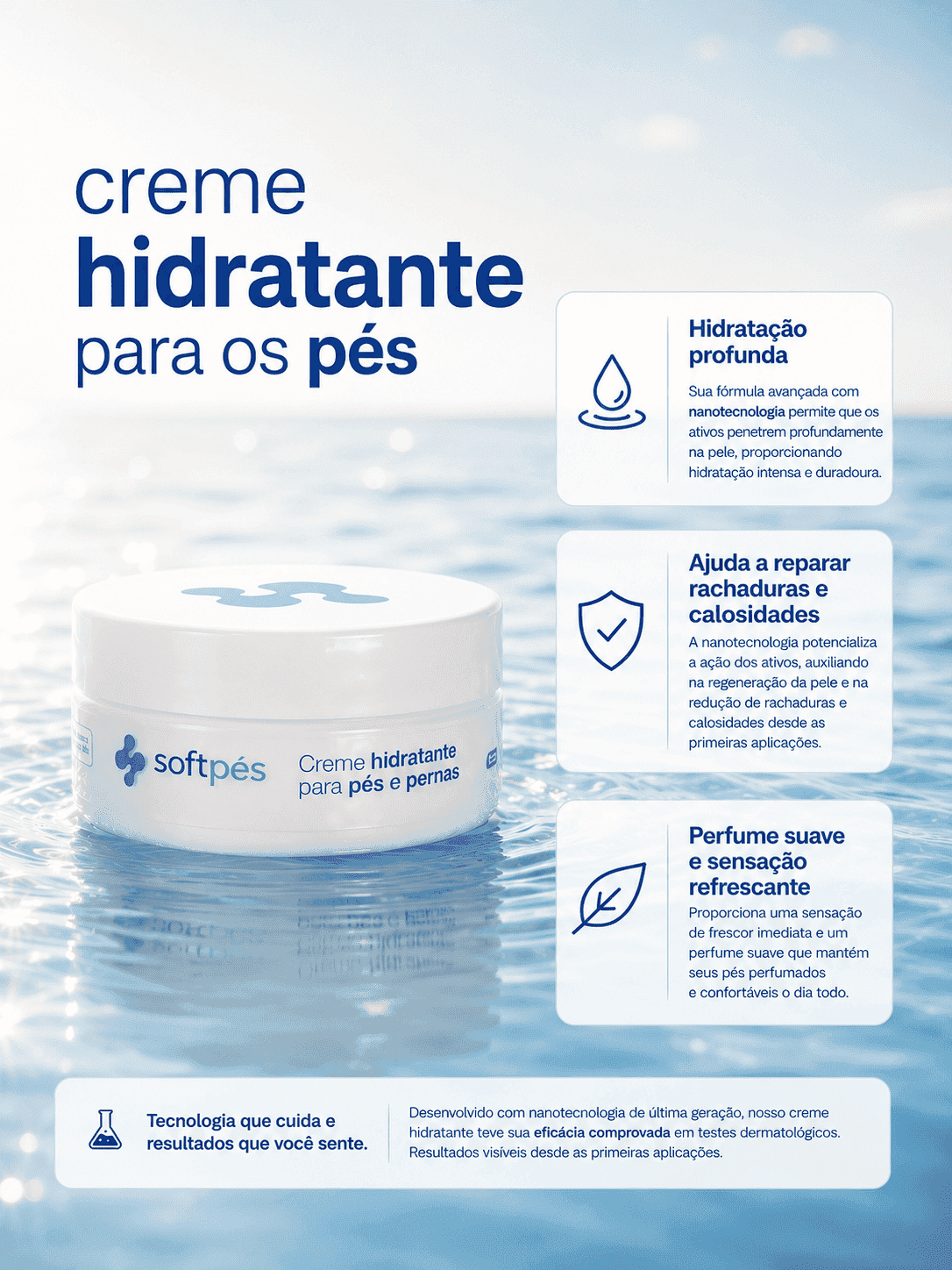 Creme Hidratante Para Pernas e Pés