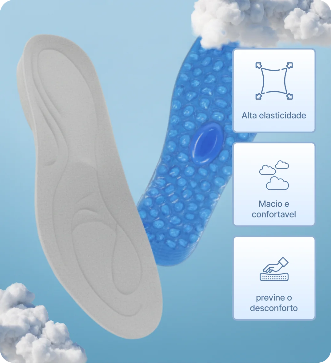 Palmilha de Gel Para Fascite Plantar