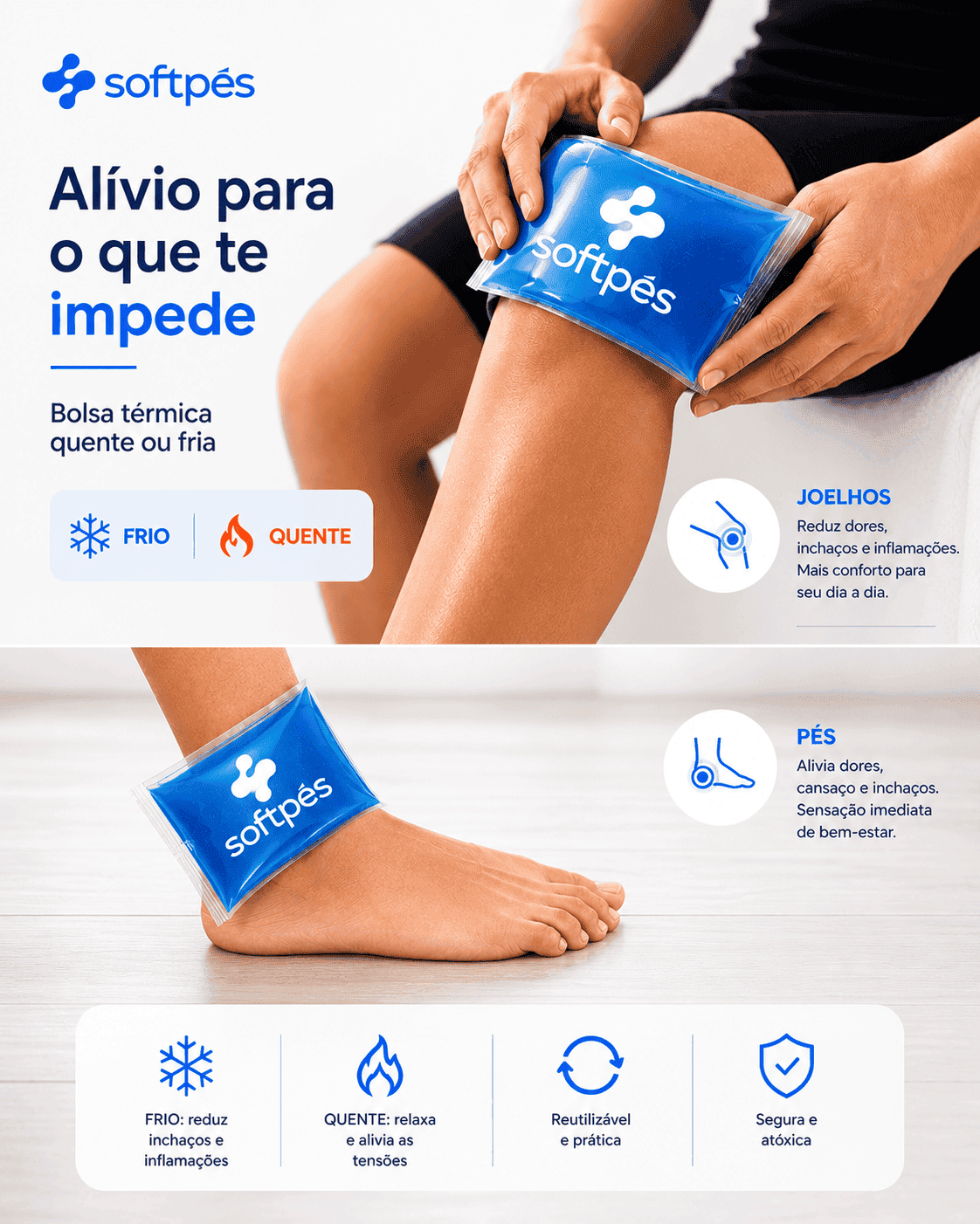 Bolsa Térmica de Gel - (Alivia e Reduz as dores)