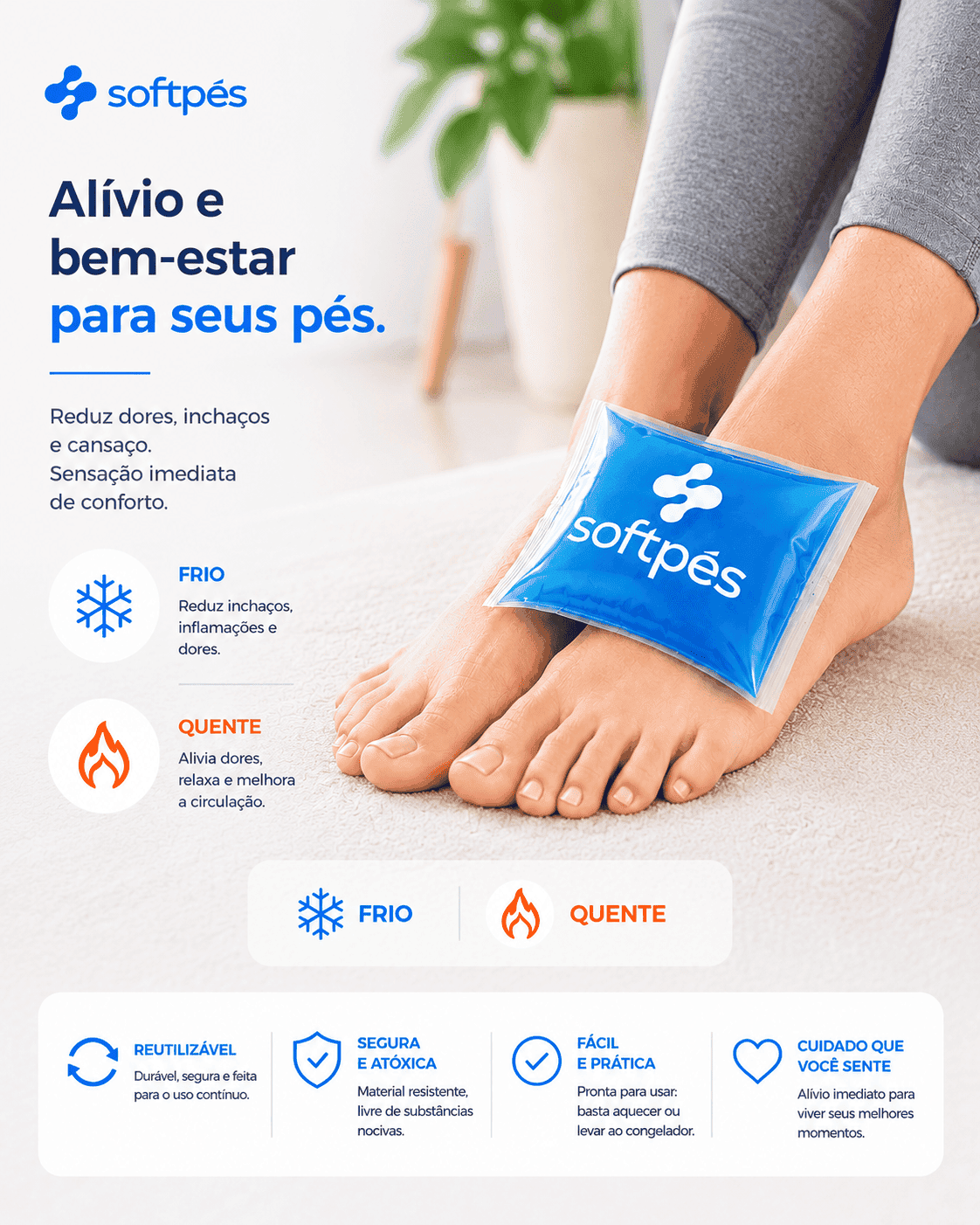 Bolsa Térmica de Gel - (Alivia e Reduz as dores)