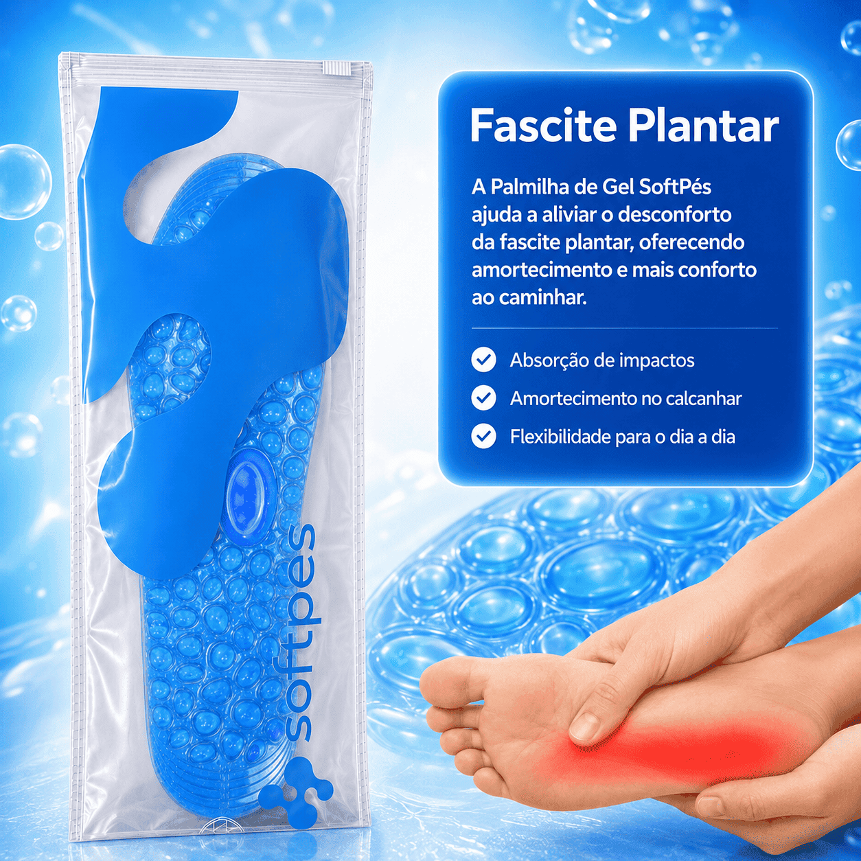 Palmilha de Gel Para Fascite Plantar (PG04)